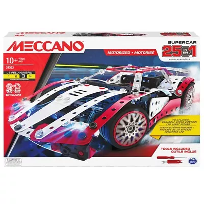 Buy Meccano 25-in-1 Motorized Supercar STEM Model Building Kit With 347 Parts, Real • 44£
