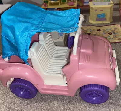 Buy Vintage Fisher Price Dolls House Accessories - Pink Jeep 1995 Rare • 24.99£