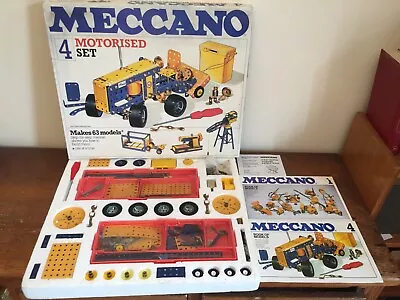 Buy Vintage Meccano Set No. 4 Motorised Set, Boxed, Pamphlet 1 & 4, Stickers, 1978 • 24.99£