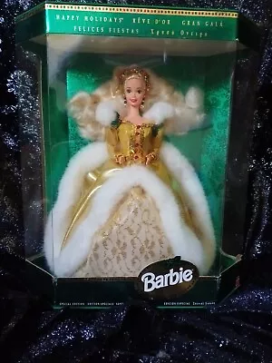 Buy 1994 Barbie Happy Holidays Gold Revs Special Edition NRFB • 51.39£