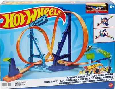 Buy Hot Wheels Toy Car Track Set Infinity Loop Kit, 2 Stunt Set-Ups 1:64 Scale Car • 39.99£
