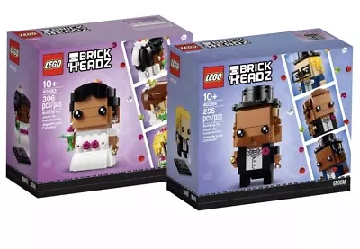 Buy Lego Bride And Groom Brickheadz 40383 And 40384 New Sealed Retired. • 24.95£