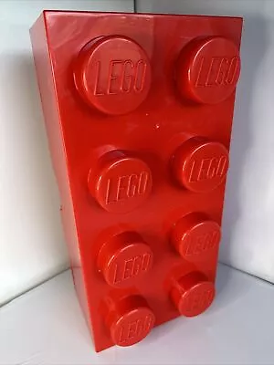 Buy LARGE LEGO BRICK STACKING STORAGE BOX 8 STUDS  - RED - 50 X 25 X 18cm. • 24.99£