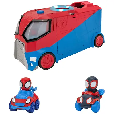 Buy Spidey Cars Web Transporter W/ Mini Vehicles Light Sound Kids Playset Marvel NEW • 59.95£