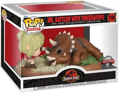 Buy Funko Jurassic Park POP! Moment Vinyl Figurine Dr. Sattler With Triceratops • 39.99£