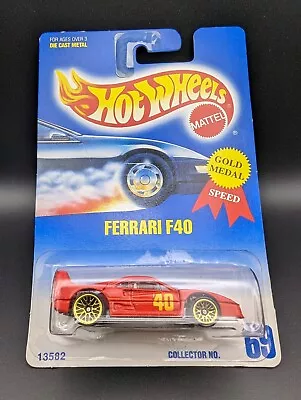 Buy Hot Wheels #69 Ferrari F40 Red Vintage 1991 Release L38 • 29.95£