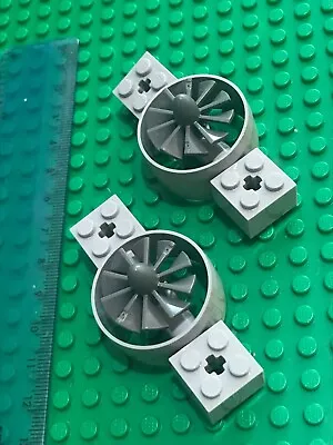 Buy LEGO Aircraft 2 X Medium Round Rocket Engine Turbo Fan Blades Motor Light Grey • 2.39£