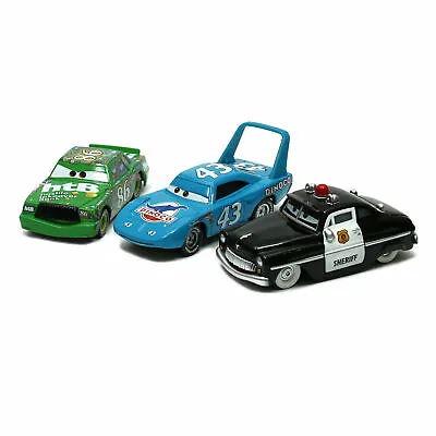Buy 3-Pack Mattel Disney Pixar Cars King Sheriff Chick Hicks 1:55 Diecast Toy Loose • 8.99£