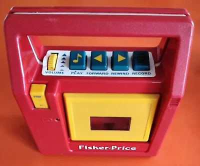 Buy Vintage 1980s Fisher Price Toy Red Cassette Player Tape Recorder #2209 Working • 45£