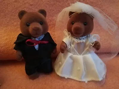 Buy Sylvanian Families Vintage Tomy UK Brown Bear Wedding Set • 50£