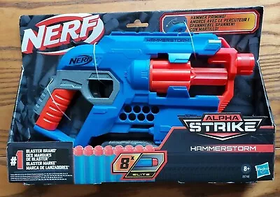 Buy Nerf Alpha Strike Hammerstorm Blaster Includes 8 Darts  Age 8+ BLUE & RED ORANGE • 10£