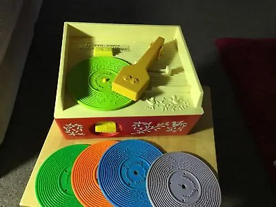 Buy Vintage Collectable Fisher Price Record Player 5 Records 70s • 46.99£