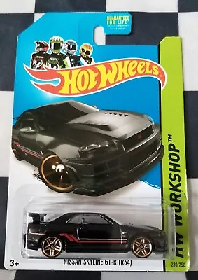 Buy 2014 Hot Wheels Nissan Skyline GT-R R34 HW Workshop Then And Now 230/250 • 23£