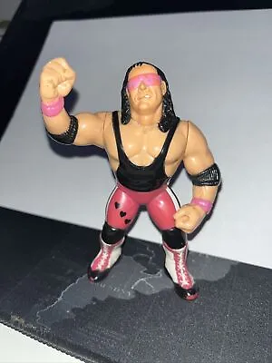 Buy WWF/WWE Bret 'Hitman' Hart Vintage Hasbro Action Figure Series 4 Pink Heart • 20£