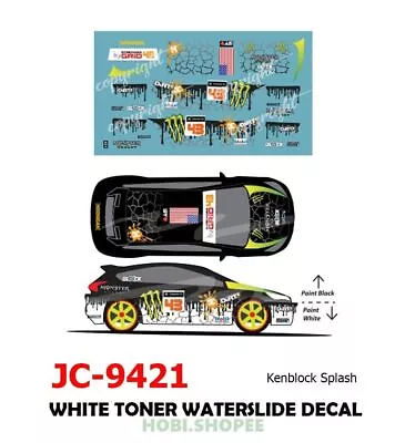 Buy JC-9421 White Toner Waterslide Decals # Ken Block Splash - 1:64 Hot Wheels • 3.83£