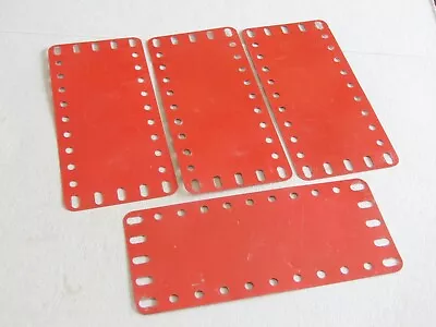 Buy 4 Meccano 5 X 11 Hole Flexible Metal Plates # 192 Light Red Stamped MMIE • 4£