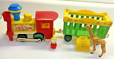 Buy Vtg Fisher Price Little People Pull Toy Circus Train Giraffe Clown 991 • 11.83£