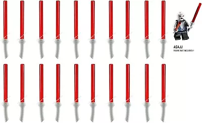 Buy 20 X Official Lego - Asajj Ventress Curved Lightsabers - Trans Red - Fast - New • 7.99£