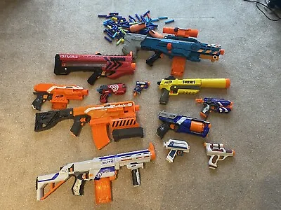 Buy Nerf Gun Bundle ( Job Lot ) Including All Blasters, Attachments And Ammunition • 34.99£