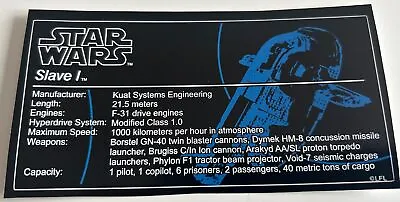 Buy LEGO Star Wars UCS Custom Sticker 75060 Slave 1 Boba Fat Replacement • 7.21£