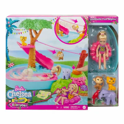 Buy Barbie & Chelsea The Lost Birthday Splashtastic Pool Surprise Playset With Doll • 16£