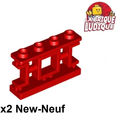 Buy LEGO 2x Fence Barrier 1x4x2 Asian Chinese Red/Red 32932 New • 2.81£