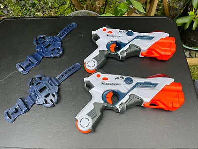 Buy Nerf Laser Ops Pro Alpha Point Laser Blaster Gun X2  Preowned Tested & Working • 19.99£