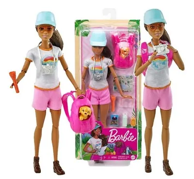Buy BARBIE TRAVELER DOLL WITH A DOG + Accessories GRN66 Mattel • 42.14£