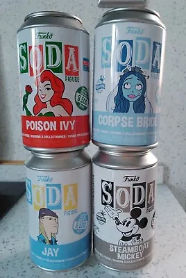 Buy Funko Soda Lot: Chase+3 Commons-Steamboat Mickey, Jay, Poison Ivy, Corpse Bride • 30£