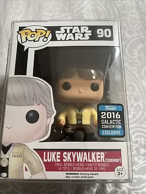 Buy Star Wars Funko Pop #90 Luke Skywalker (Ceremony) With Protective Case • 9£