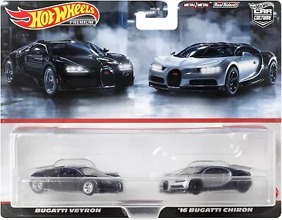 Buy Hot Wheels Premium - Bugatti 2 Pack - Bugatti Veyron & ‘16 Bugatti Chiron • 21£