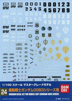 Buy Bandai Hobby - GD-24 MG Gundam 0083 Multi-Use Decal, Bandai Spirits Hobby • 10.47£