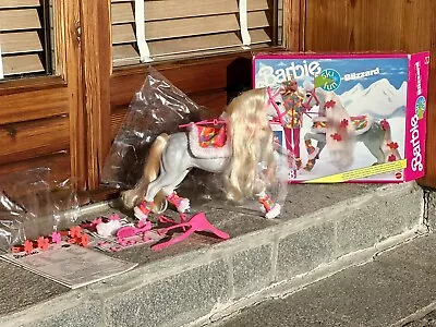 Buy 1990 Barbie Blizzard Ski Fun Horse Ref 9403 Made In Italy • 154.17£