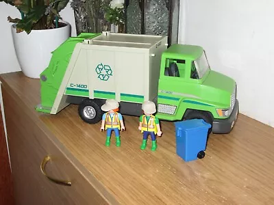Buy For Spare Parts Incomplete Playmobil Green Recycling Truck & Figures - Set 5938 • 7.99£