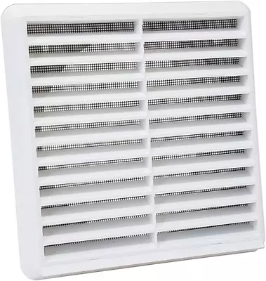 Buy Kair White Louvred Wall Vent Grille 183mm External Dimension With Flyscreen And • 14.42£