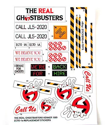 Buy KENNER ECTO 1A THE REAL GHOSTBUSTERS ECTO-1A Replacement Sticker Set  'READ' • 3.91£