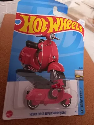 Buy Hot Wheels 2024 HW Factory Fresh Vespa 90 SS Super Sprint Scooter (1966) Red • 2.26£