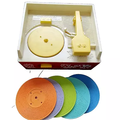 Buy 1971 Fisher Price Music Box Record Player 5 Discs Kids Toy Working Retro Vintage • 14.99£