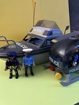 Buy PLAYMOBIL POLICE Figures And Vehicles Job Lot Bundle - Police Boat / Helicopter • 9.99£