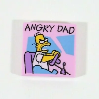 Buy Lego The Simpsons Angry Dad Homer Tile 2x2 Pink Part X1 - 71016 Kwik-e-mart • 2.49£