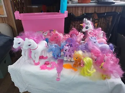 Buy My Little Pony Bundle In Pull Along Ponies Truck. With Acessories Vgc  • 10£