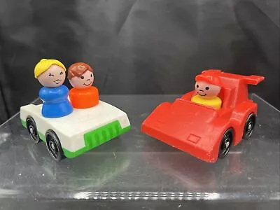 Buy Vintage Fisher Price Two Seater Car And Race Car Including 3 Figures. • 3.99£