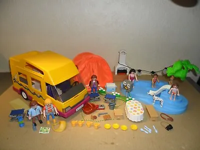 Buy PLAYMOBIL CAMPING SET (Van,Truck,Lights,swimming Pool,Tent) • 14.49£