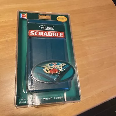 Buy Vintage Pocket Travel Scrabble Mattel Magnetic Tiles Hard Case *NEW* Sealed 2001 • 29.99£