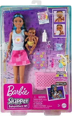 Buy Mattel Barbie Skipper Babysitter Pink Baby Crib Playset Toys • 36.57£