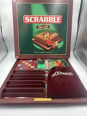 Buy Scrabble Deluxe Board Game 2005 With Turntable Board - 100% Complete - (Mattel) • 27£