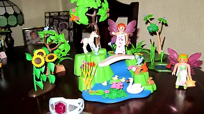 Buy Playmobil Fairy Waterfall Flower Garden -4148-boxed Nr.complete + Extras Ex.cond • 15£