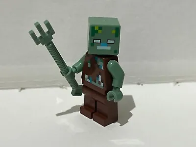 Buy LEGO MINECRAFT DROWNED ZOMBIE + TRIDENT FROM SET 21178 (min088) • 5.49£