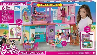 Buy Barbie Holiday Dollhouse 115 X 60cm HCD50 Mattel • 190.79£