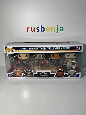 Buy Funko Pop! Marvel Love And Thunder Thor Mighty Thor Valkyrie Gorr 4 Pack • 29.99£